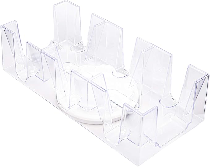 Brybelly Elite Rotating Card Deck Tray | Standard Sized Playing Cards | Rotates in Any Direction | Clear | 2, 6 or 9 Decks