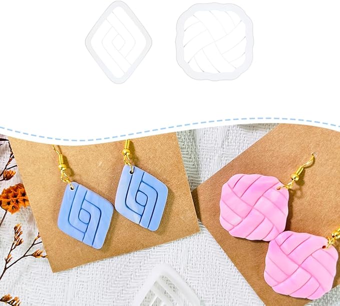 2PCS Geometric Line Polymer Clay Cutters – Modern Clay Cutters for Earrings, Tools and Molds for Polymer Clay Jewelry DIY