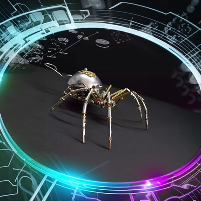 Steampunk Metal Insect Bug Mechanical Sculpture Insect Clockwork 3D Metal Puzzle Model Handmade for Man Entomology Learning(Long-Tailed Spider)