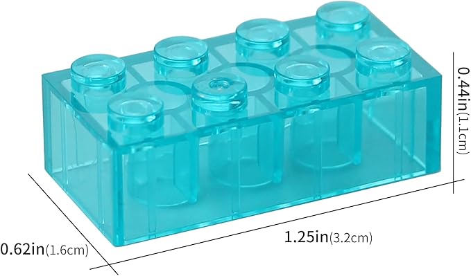 Feleph 320 Pieces Transparent Light Blue 2x4 Bricks Parts Building kit Creative Play Set Blocks Basic Toy Accessories Compatible with 3001 Major Brands