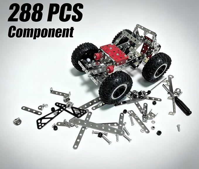 6 in1 Erector Set,Stem Building Toys,Erector Set for Kids Ages 3+,Off-Road car,Airplane Erector Set,Assembly Science Kit