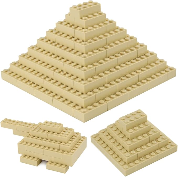 Feleph 2x4 Bricks Tan 320 Pieces Parts Khaki Classic Building kit Creative Play Set Basic Blocks Toy Accessories Compatible with 3001 Major Brands (Tan)