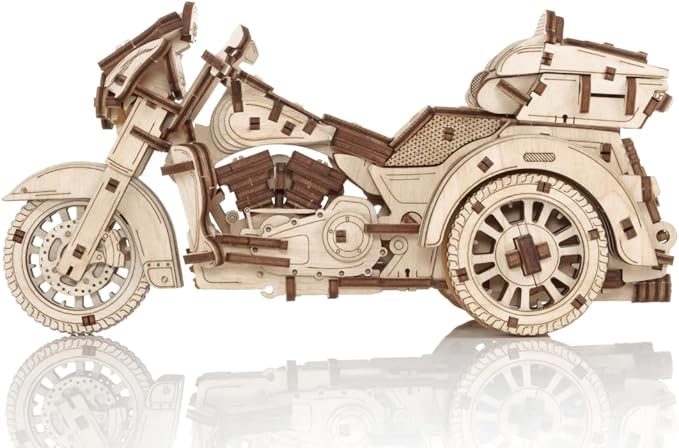 EWA Eco Wood Art 3D Trike Puzzle - Innovative Wooden Craft Kit - Sustainable DIY Assembly Model for Adults