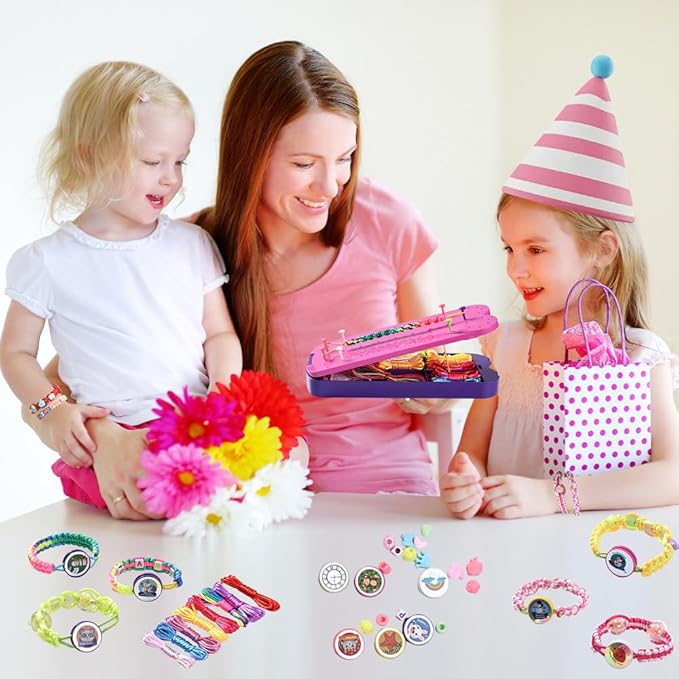 QDGMXIV Bracelet Making Kit for Girl 7 8 9 10 11 12 Year Old, Arts and Crafts Kid Gifts for Birthday