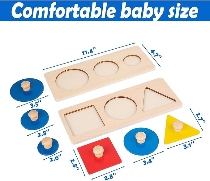 Montessori Shape Puzzle for Toddlers 1-3 - Learning Color & Shape Sorter,Baby Puzzles 12-18 Months with Jumbo Knob,Educational Toys Gifts for Boys and Girls (Multiple Shape Puzzles/Circle Puzzle)