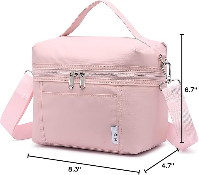NOL Natural Organic Lifestyle Insulated Lunch Bags for Women Cooler Bag Lightweight Nylon Waterproof Lunch Box For Work