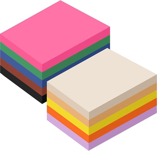 Sherr 1000 Sheets Construction Paper Bulk Colored Cardstock A4 9" x 12" Heavyweight Craft Printer Paper for Kids Bulk School Supplies Art(Bright Color)