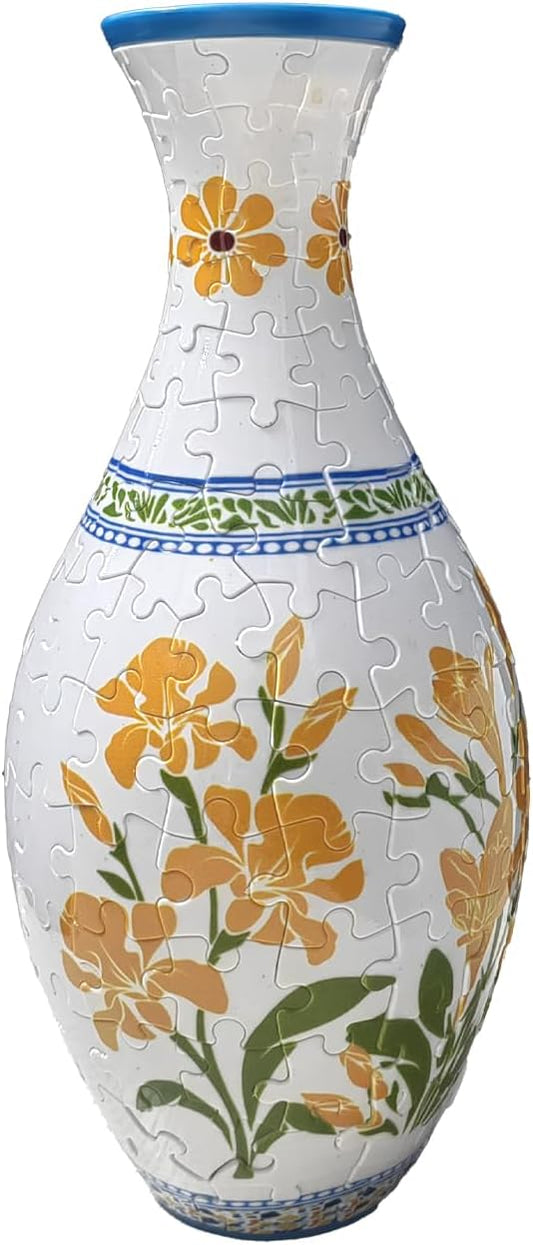 3D Puzzle Vase Unique Flower Vase for Adults Made by 160 Curved Plastic Puzzle, Relax Puzzles for Adults, DIY Jigsaw Creative Gift for Parents & Housewarming