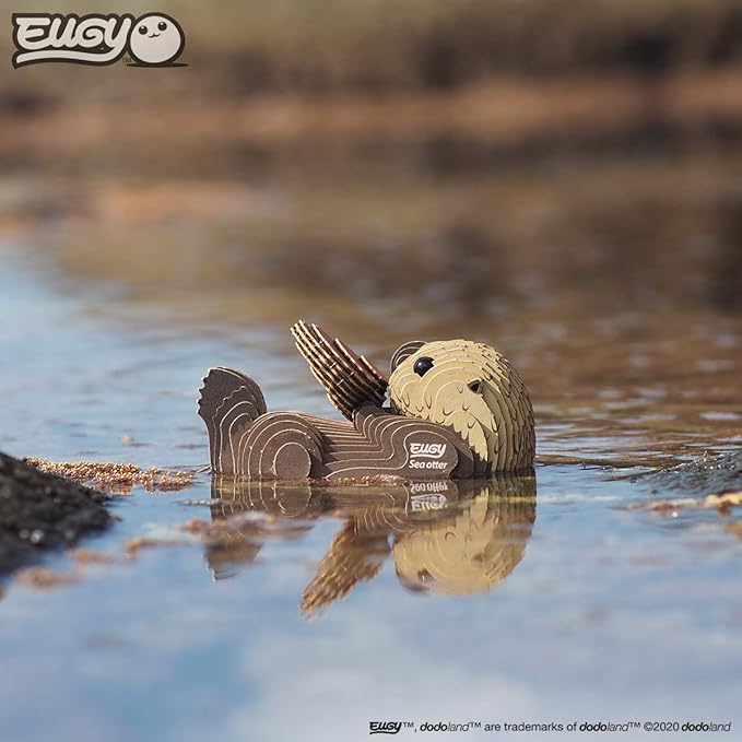 Eugy Sea Otter 3D Puzzle, 36 Piece Eco-Friendly Educational Toy Puzzles for Boys, Girls & Kids Ages 6+