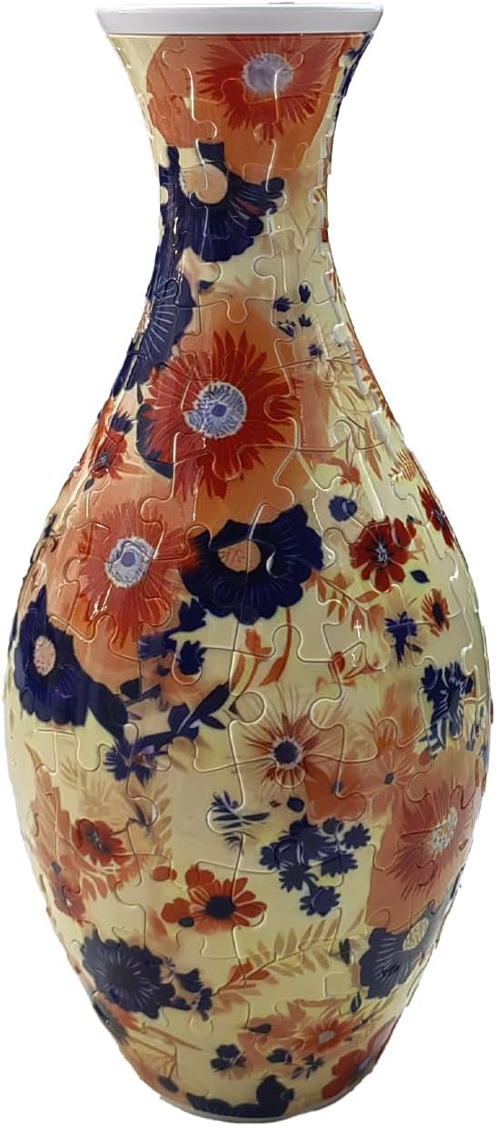 3D Puzzle Vase Unique Flower Vase for Adults Made by 160 Curved Plastic Puzzle, Relax Puzzles for Adults, DIY Jigsaw Creative Gift for Parents & Housewarming