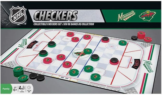 MasterPieces Family Game - NHL Minnesota Wild Checkers - Officially Licensed Board Game for Kids & Adults, 13" x 21"