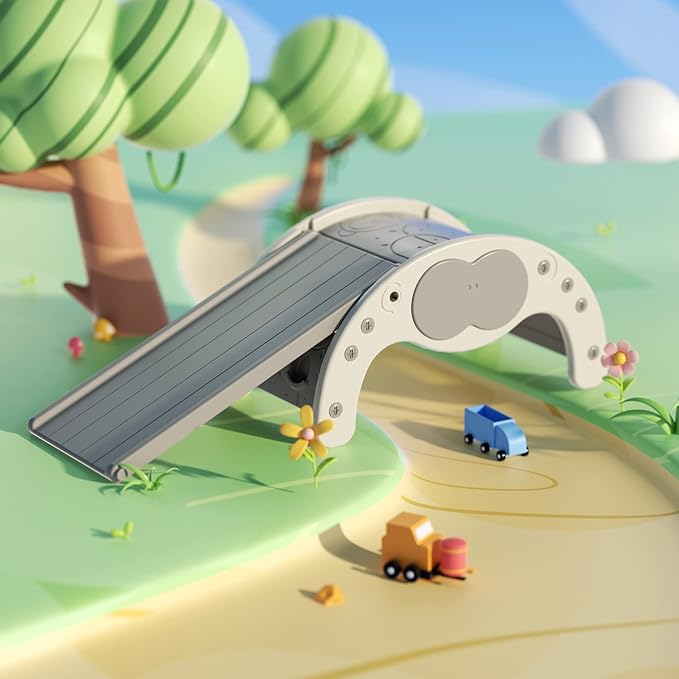 Children's Indoor Climbing Slideway Swing Playground 4-in-1 Function: Slide, Rock Climbing, Balance Board and Cradle Safe and Solid Montessori Toys White（1 Climbing Frame+1 Sliding Plate）