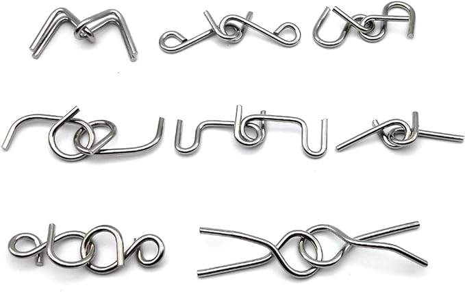 Zooshine 18 Sets Metal Brain Puzzles Teasers IQ Toys,Metal Puzzles Games for Adults Kids