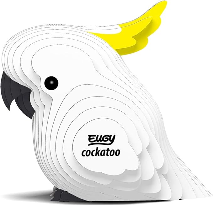 Eugy Cockatoo 3D Puzzle, 22 Piece Eco-Friendly Educational Toy Puzzles for Boys, Girls & Kids Ages 6+
