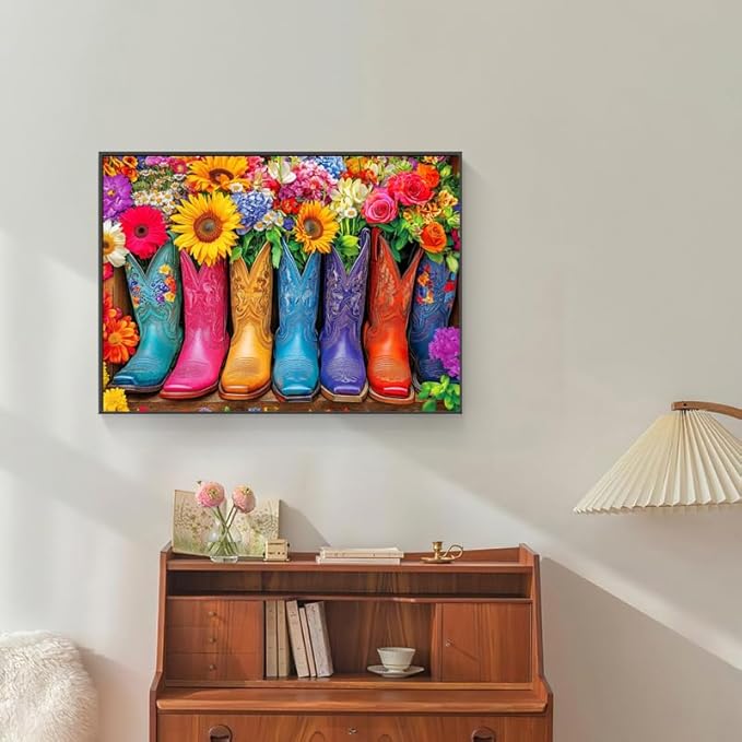 500 Piece Puzzles for Adults Colorful Boots 20.5 x 15 Inch 500 Piece Jigsaw Puzzles for Kids Adults Puzzles 500 Pieces for Adult Holiday Educational Challenge Toy