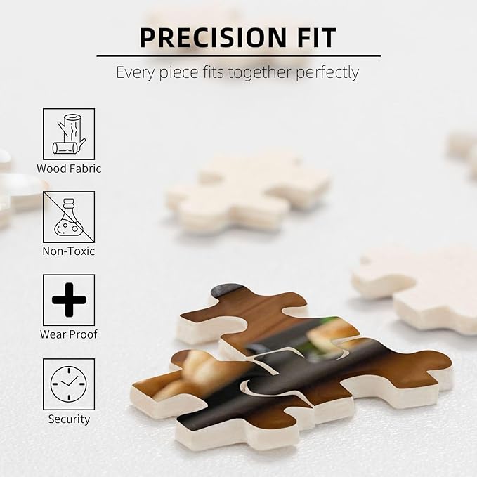 Custom Wooden Jigsaw Puzzles - 120/200/300/500/1000/1500 Piece Photo Gift Sets for Adults & Kids - Pet, Wedding, Family Memory Keepsake