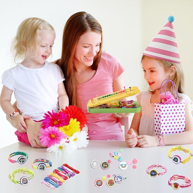 QDGMXIV Bracelet Making Kit for Girl 7 8 9 10 11 12 Year Old, Arts and Crafts Kid Gifts for Birthday