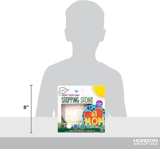 Creative Roots Paint Your Own #1 MOM Stepping Stone, Craft Kits for Kids, Ceramics to Paint, Ages 6+