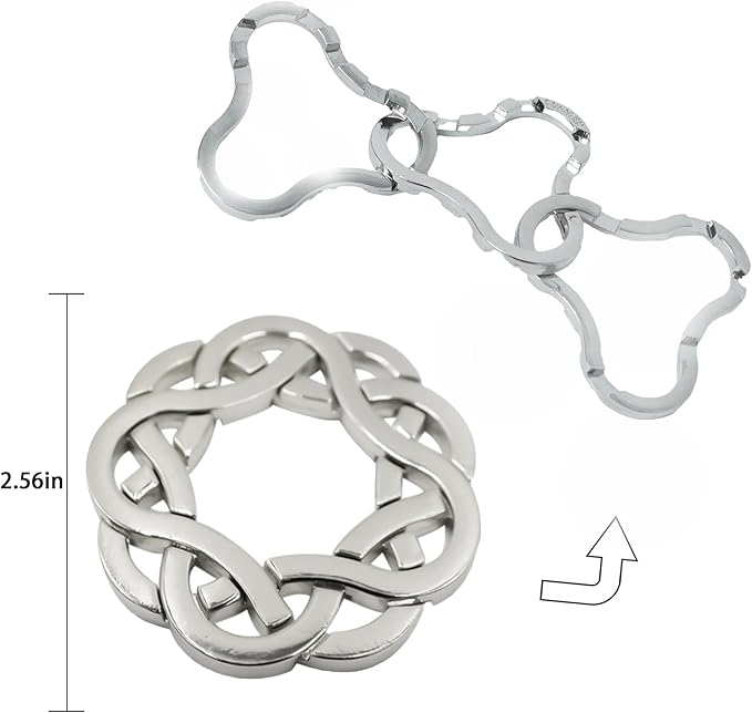 Metal Brain Teasers Puzzles for Kids and Adults 3D Unlock Interlocking Puzzles IQ Logic Test Disentanglement Educational Toy for Kids Adults