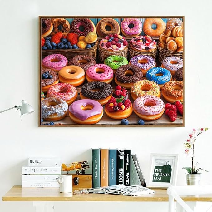500 Piece Puzzles for Adults Flavorful Donuts 20.5 x 15 Inch 500 Large Piece Jigsaw Puzzles for Kids Adults Puzzles 500 Pieces for Adults Holiday Educational Challenge Toy