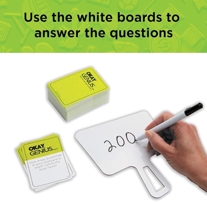 PlayMonster Okay, Genius… Fun Family Game Night Card Game for Teens, Friends & Home - Share Your Opinions on Ridiculous Topics - What Do You Have in Mind?! - for Ages 14 & Up