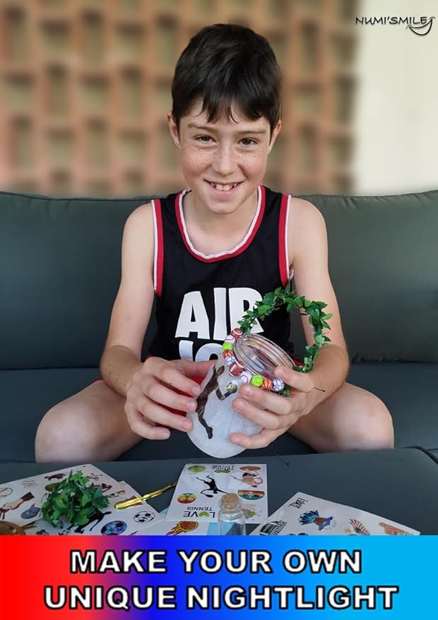 NUMI'SMILE Sports Nightlight Gifts for Boys, DIY Kids Crafts Ages 3 4 5 6 7 8-12 Years Old, Baseball, Soccer, Basketball, Football Gifts, Hockey, Tennis, Surfing Art Kit