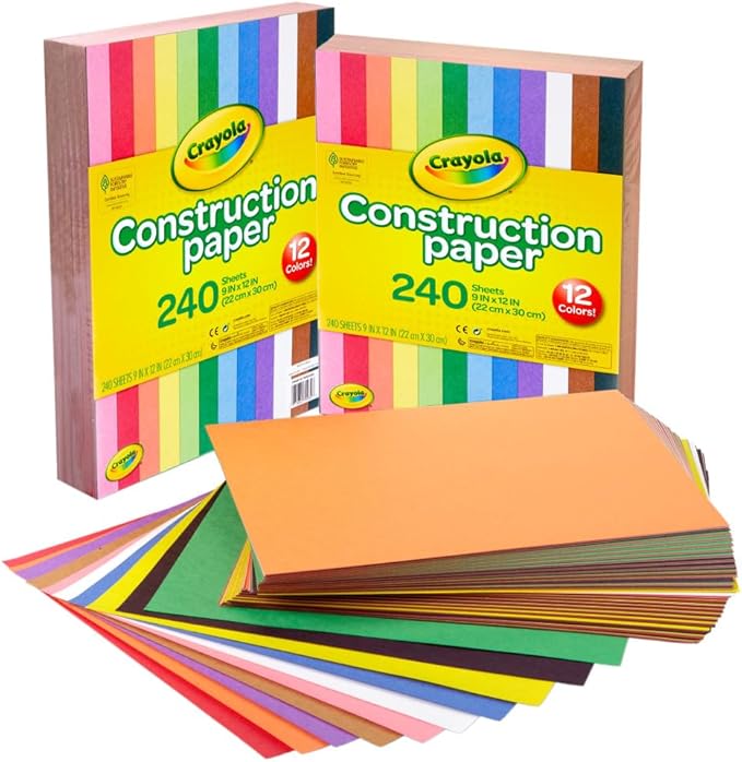 Crayola Construction Paper - 480ct (2pck), Bulk Teacher Supplies, Back to School Essentials For Kids, Classroom Must Have, Arts & Crafts Art Paper