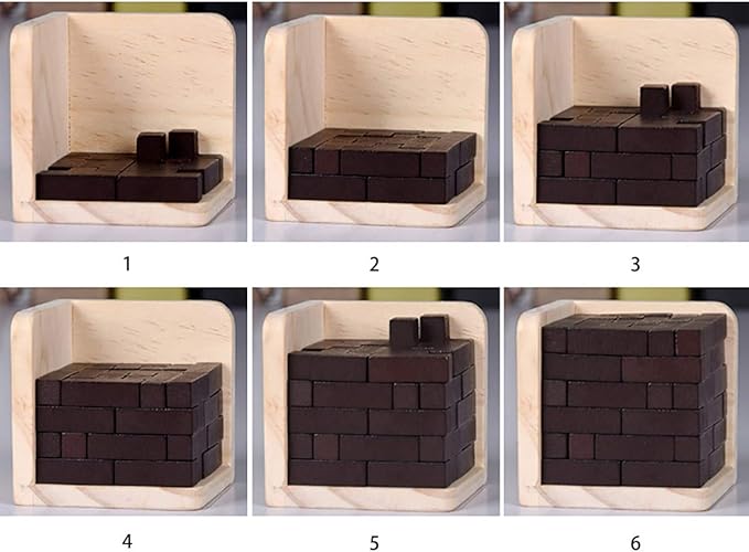 Wooden Brain Teaser Puzzle Cube Stress Relief Toys for Kids Adults Wooden Puzzles T-Shaped Jigsaw Logic Puzzle Educational Toy for Children Teenagers by AHYUAN (Coffee)