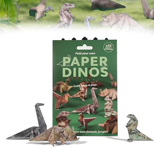 DIY Paper Cats Kit, 50 Sheets Cute Kitten Origami Papercraft, Fun 3D Animal Sculpture Craft, Creative Paper Sculpture Desktop Bookshelf Decoration, Funny Gift for Pet Lovers (Dinosaur)