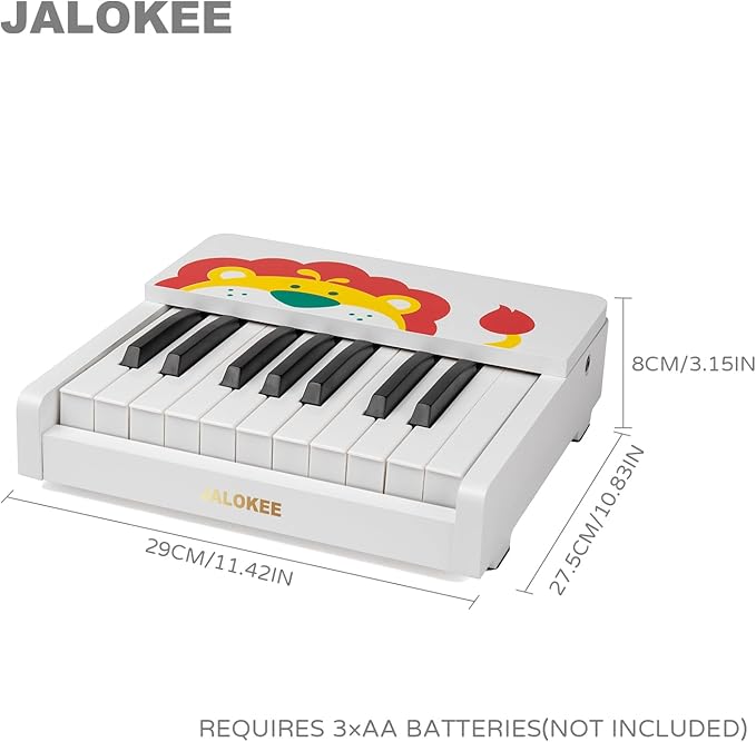 Kids Piano Keyboard, 18 Keys Digital Piano for Kids, Mini Music Educational Instrument Toy, Wood Toy for Toddlers Girls Boys (White)