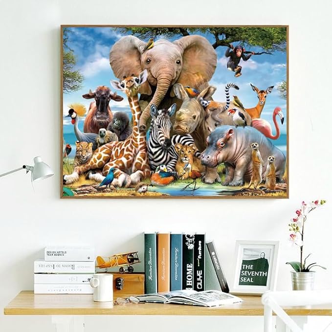 500 Piece Puzzles for Adults Animals Kingdom 20.5 x 15 Inch 500 Piece Jigsaw Puzzles for Kids Adults Puzzles 500 Pieces for Adults Holiday Educational Challenge Toy