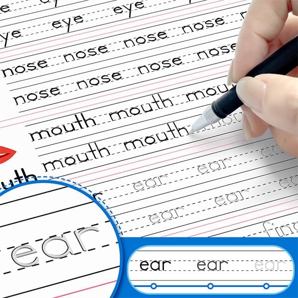 TIME X Magic Grooved Writing Practice Books, Reusable Handwriting Practice Books, Groove Workbooks, Handwriting Practice for Kids 3 +, Large Writing Practice Books (Practice 6-Books)