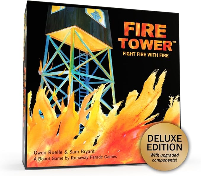 Deluxe Fire Tower Board Game + Super Deluxe Rising Flames Expansion Bundle (Includes Two Mini expansions!) - Fight fire with fire in Fast paced and Competitive Game | Easy to Learn | 15-30 min
