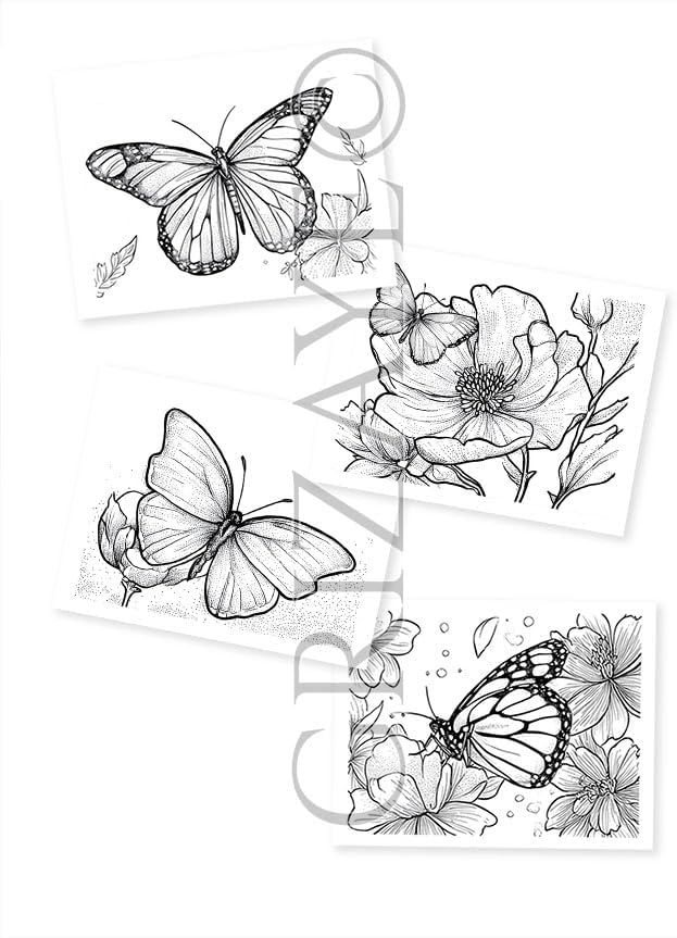 Flutterby Watercolor Kit – 4 Butterfly Pre-Printed Painting Projects for Artists, Beginners, or Groups - Includes 140lb Paper, Paint, Brush & Guide – Perfect for Travel or Home DIY Art