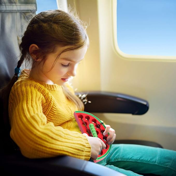 KLT Wooden Lacing Toy for Toddlers: Apple Watermelon Threading Toy - Preschool Fine Motor Skill Learning - Early Educational Gifts for 3 4 5 Kids