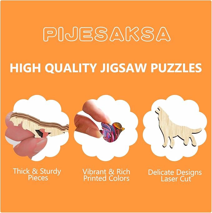 Wooden Puzzles for Adults, Winter Fox Wooden Jigsaw Puzzle for Adults, Magical Forest Wood Puzzles Adult, Unique Animal Shape, Fun Gifts for Friends & Family, Home Decor(L-13.4 * 13.3in-240 pcs)