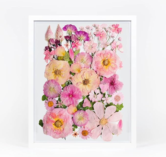 Pink Dried Pressed Flower for Resin,Real Nature Pressing Floral Leaves for DIY Craft, Mold, Jewelry Making, Candle Scrapbooking Supplies