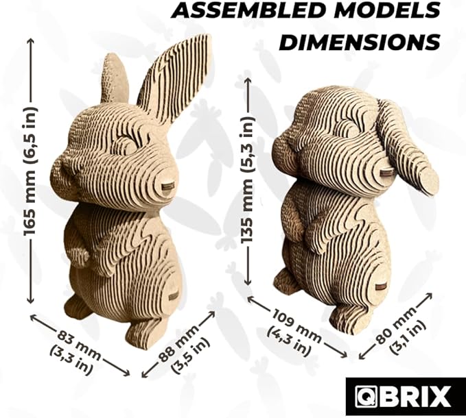 QBRIX Big-Eared Couple 3D Puzzles for Adults, 3D Model Kit for Teens, DIY Crafts for Home Decor, Original Gift for Boys&Girls