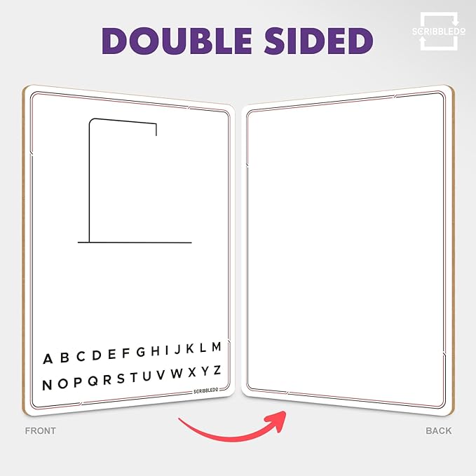 SCRIBBLEDO Hangman Board Game 9”x12 Dry Erase Double-Sided Whiteboard with Blank Writing Surface Hang Man Games Reusable Portable Erasable Hangman Game for Travel Classrooms Homeschool Family Fun