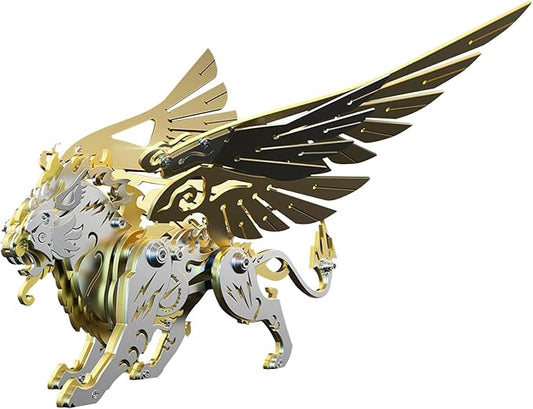 3D Metal Puzzles for Adults,3D Metal Model Kits Mechanical Golden White Tiger,Steel 3D Puzzles Stainless Steel Ornaments for Adults Home Decor Art Craft Gifts Toys.