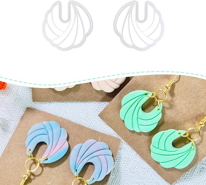Polymer Clay Cutters – 2PCS Shell Swirl & Abstract Arch Clay Cutters for Polymer Clay Jewelry, Clay Tools and Earring Cutters for DIY Crafts and Earring Kit