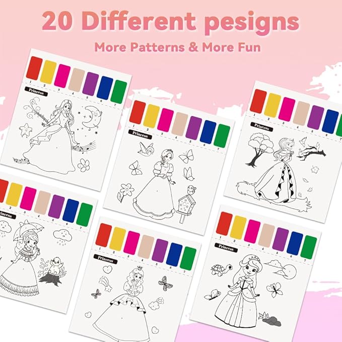 Paint with Water Books for Kid,Princess Coloring Book with Watercolor Paint Set Kids,Travel Coloring Kit，Arts and Crafts Suitable for Birthday