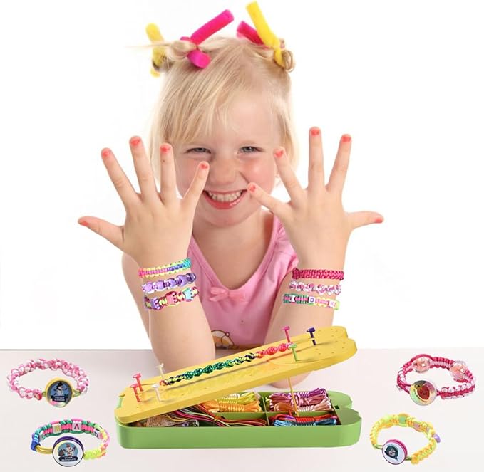 QDGMXIV Bracelet Making Kit for Girl 7 8 9 10 11 12 Year Old, Arts and Crafts Kid Gifts for Birthday