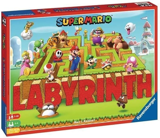 Ravensburger Super Mario Labyrinth Board Game - A Strategic Maze Challenge for Family Nights - Great Birthday Gift - 2-4 Players - Kids Ages 7-10 and Older