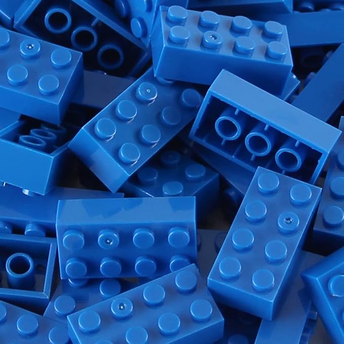 Feleph 100pcs 2x4 Bricks Blue Pieces Classic Parts Bricks Building Creative Play Blocks Set Toy Combine with Major Brick Brands