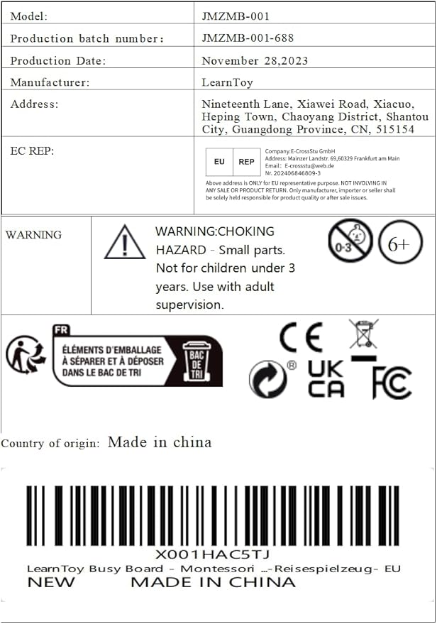 Dinosaur Montessori Learning Toy for Toddlers Ages 1-4 Years, Busy Sensory Board with Educational Activities, Travel-Friendly Developmental Skills Toy