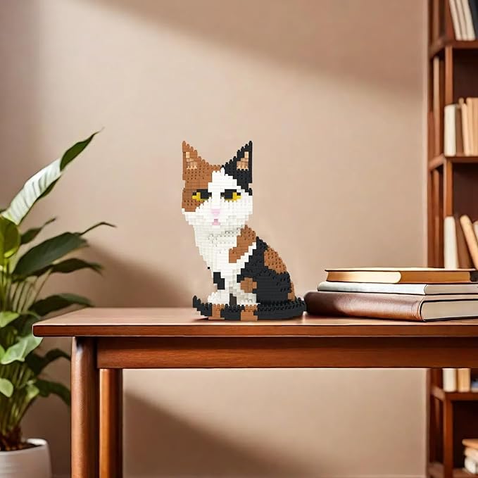 Larcele Cat Micro Building Blocks Animal Set, DIY Mini 3D Building Toy Bricks,1191pcs KLJM-05 (Cat, Model1979)