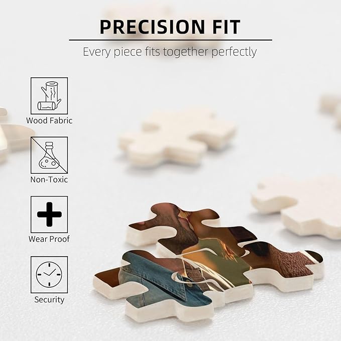 Custom Wooden Jigsaw Puzzles - 120/200/300/500/1000/1500 Piece Photo Gift Sets for Adults & Kids - Pet, Wedding, Family Memory Keepsake