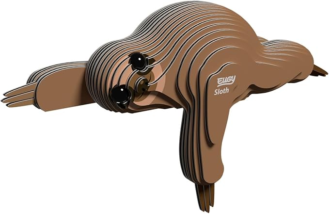 Eugy Sloth 3D Puzzle, 23 Piece Eco-Friendly Educational Toy Puzzles for Boys, Girls & Kids Ages 6+