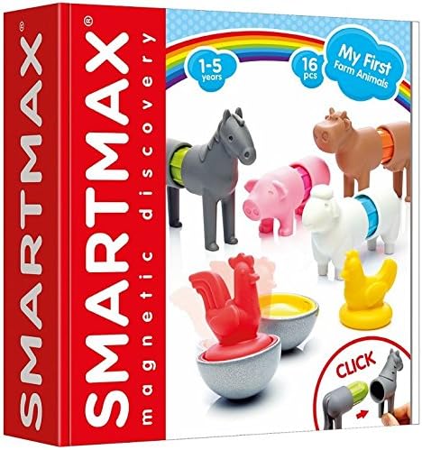 SmartMax My First Farm Animals STEM Magnetic Discovery Building Set with Soft Animals for Ages 1-5